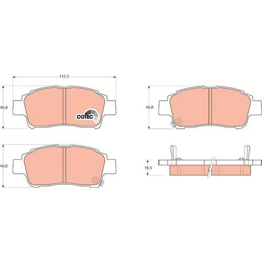 TRW DTEC Brake Pad Set Front GDB3218DT