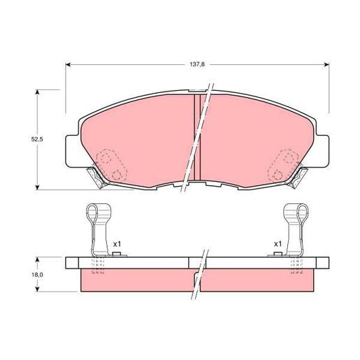 TRW DTEC Brake Pad Set Front GDB894DT