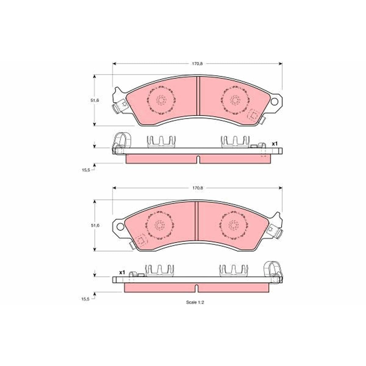TRW Cotec Brake Pad Set Front GDB1226