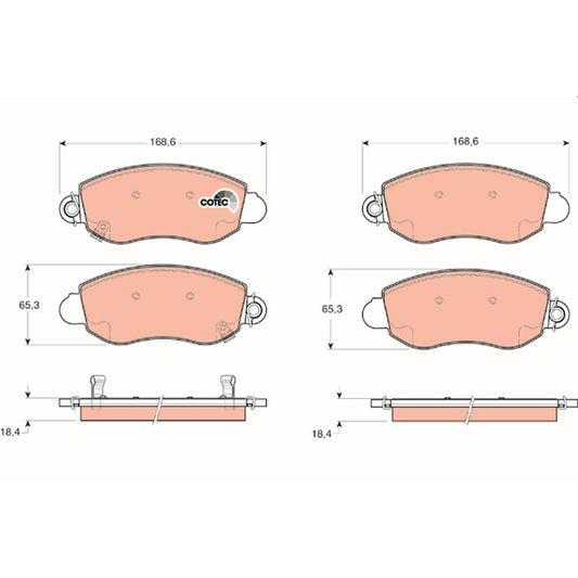 TRW Cotec Brake Pad Set Front GDB1424