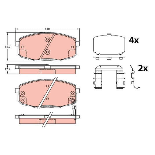 TRW Cotec Brake Pad Set Front GDB3450