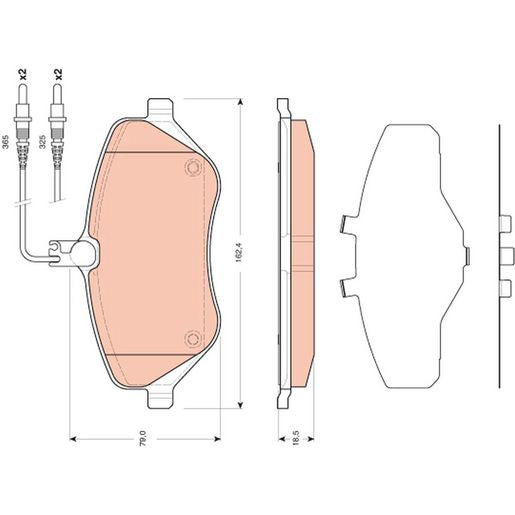 TRW Brake Pad Set With Sensor GDB1663