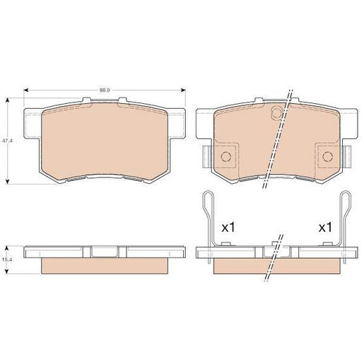 TRW DTEC Brake Pad Set Rear GDB3175DT