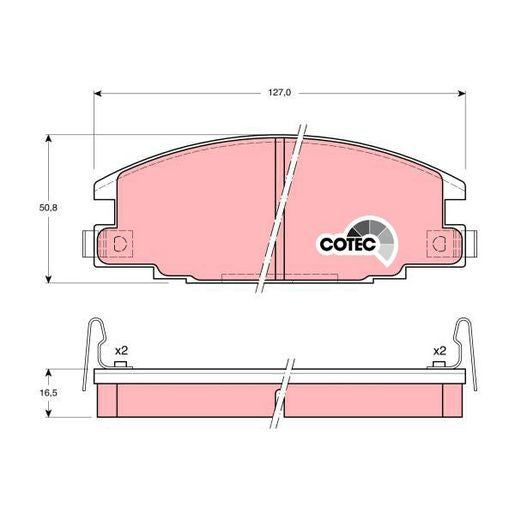 TRW DTEC Brake Pad Set Front GDB870DT