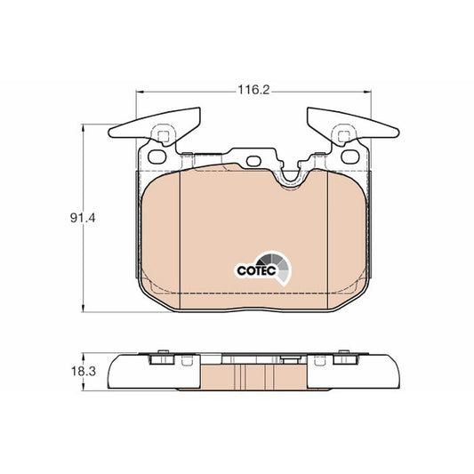 TRW Cotec Brake Pad Set Front GDB1943