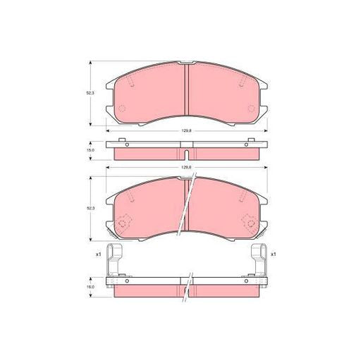 TRW DTEC Brake Pad Set Front GDB981DT