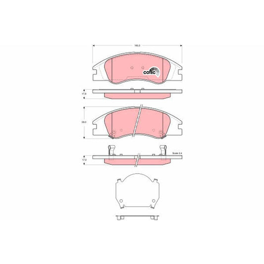 TRW Cotec Brake Pad Set Front GDB3367