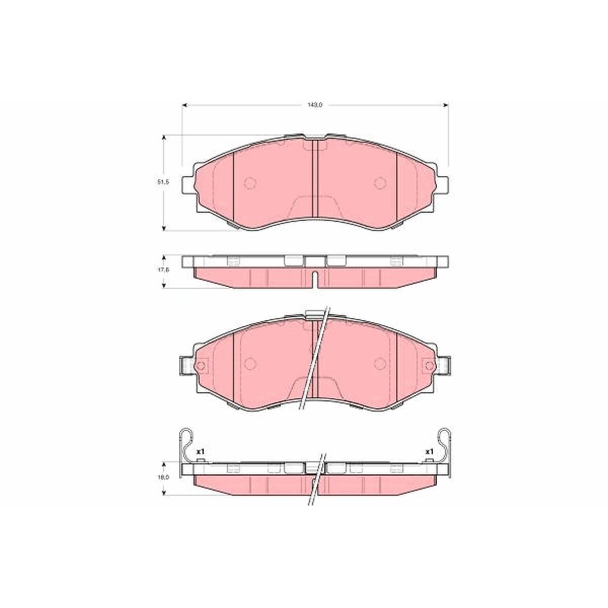 TRW Cotec Brake Pad Set Front GDB3345