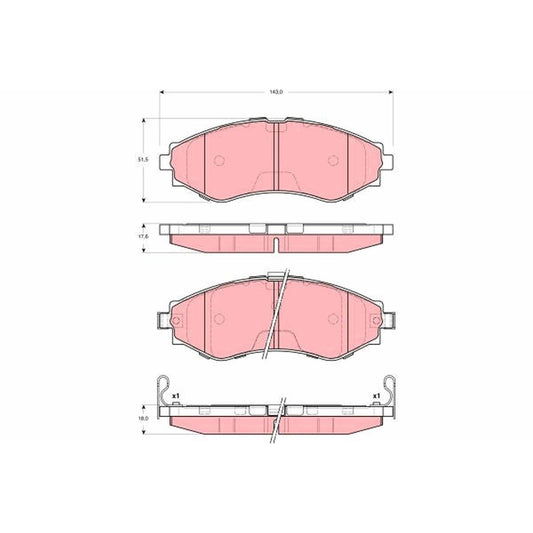 TRW Cotec Brake Pad Set Front GDB3345