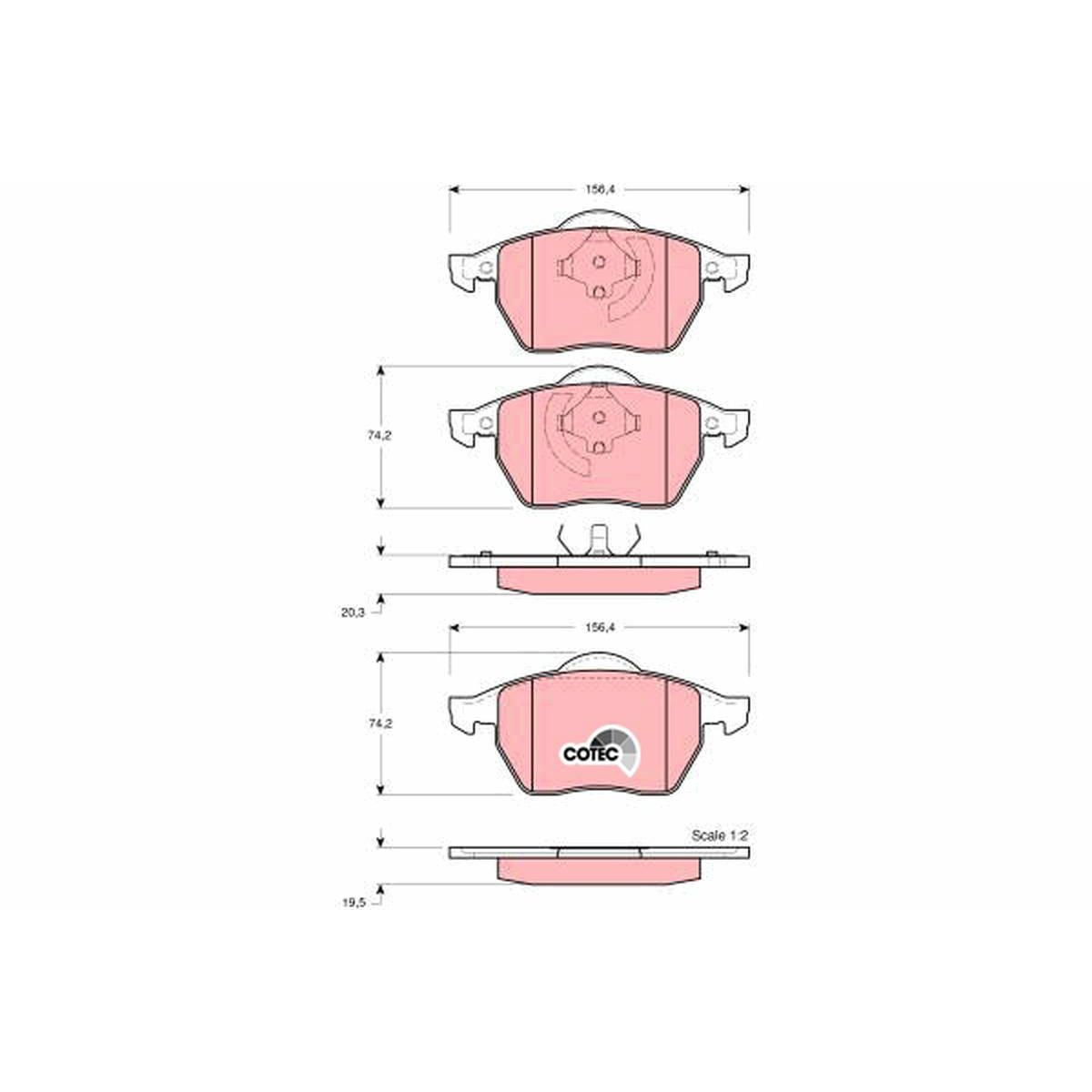 TRW Cotec Brake Pad Set Front GDB1275