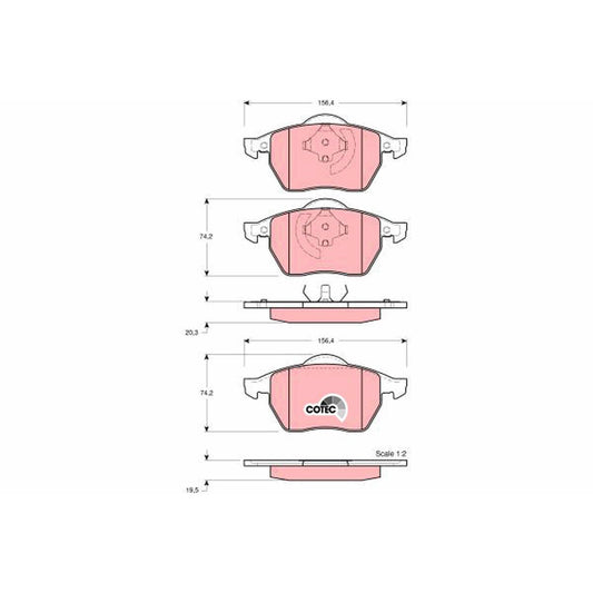 TRW Cotec Brake Pad Set Front GDB1275