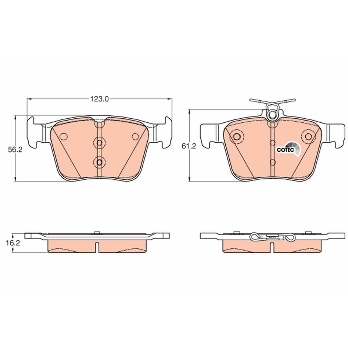 TRW Cotec Brake Pad Set Rear GDB1957