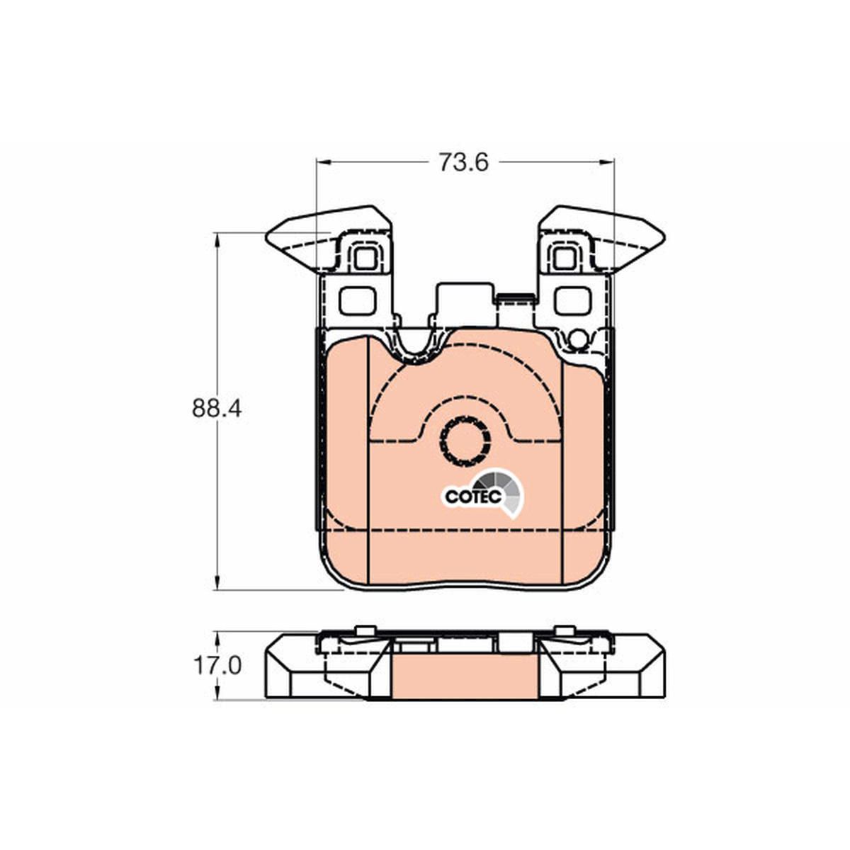 TRW Cotec Brake Pad Set Rear GDB2028
