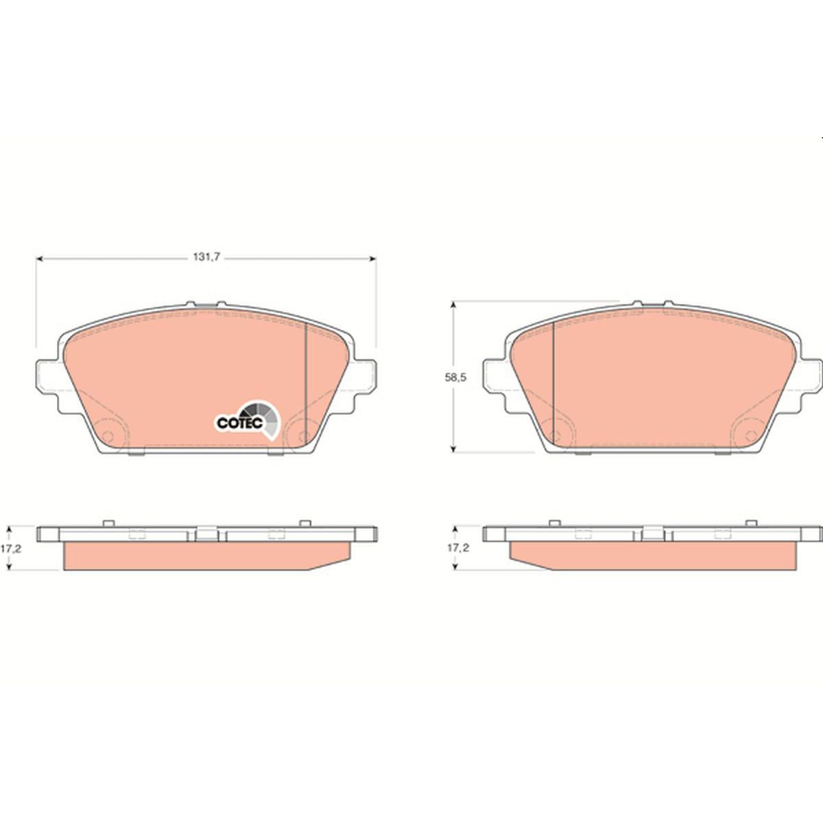 TRW Cotec Brake Pad Set GDB3227