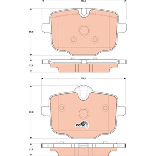 TRW Cotec Brake Pad Set Rear GDB1869