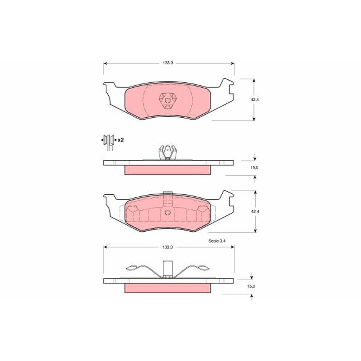 TRW Brake Pad Set GDB4012