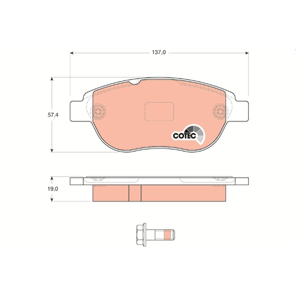 TRW Brake Pad Set GDB1624