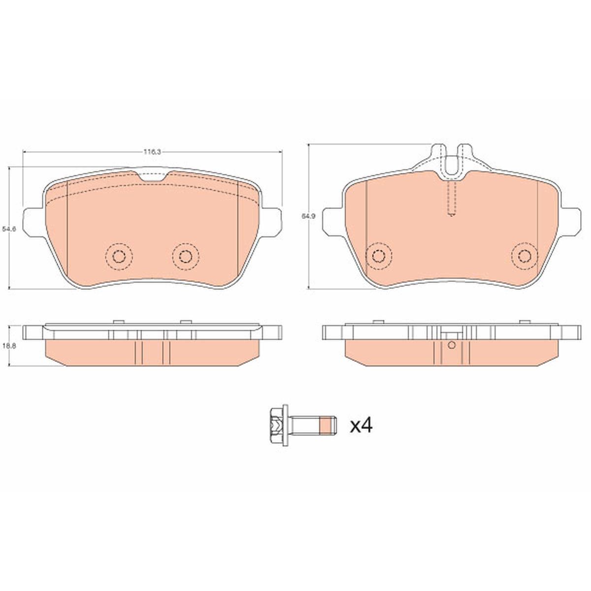 TRW Brake Pad Set GDB2014