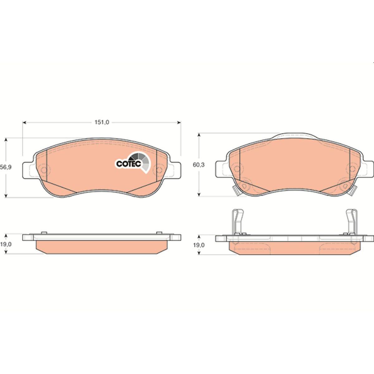 TRW Cotec Brake Pad Set GDB3445