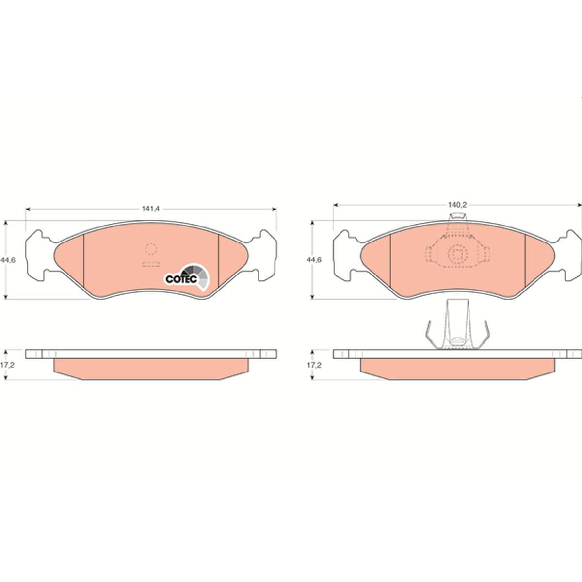 TRW Cotec Brake Pad Set Front GDB1221