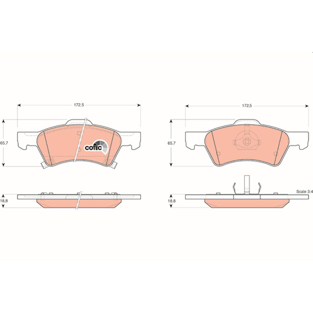 TRW Cotec Brake Pad Set Front GDB4129
