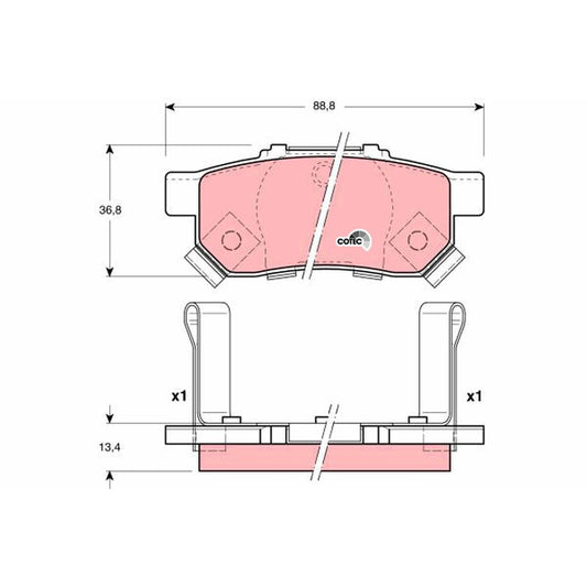 TRW Cotec Brake Pad Set Rear GDB3174