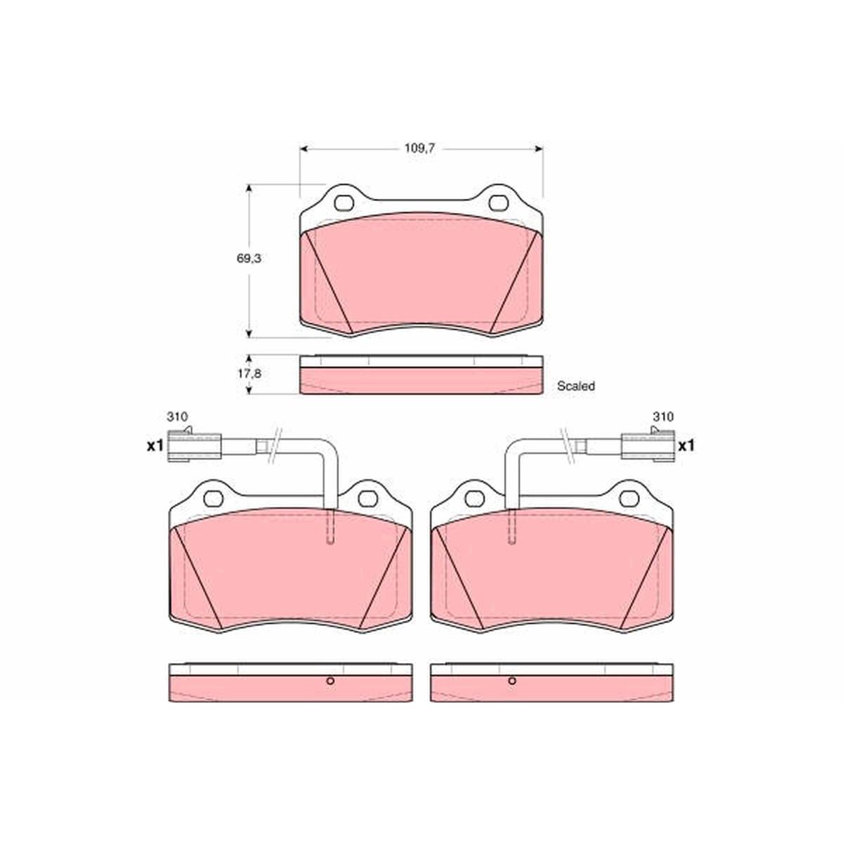TRW Cotec Brake Pad Set Front GDB1519