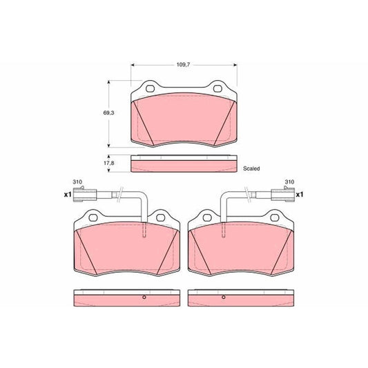 TRW Cotec Brake Pad Set Front GDB1519