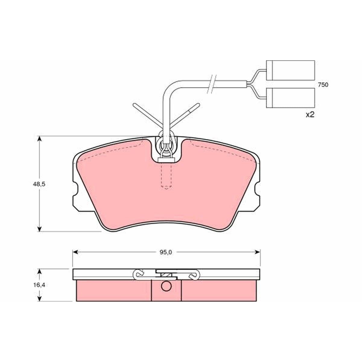 TRW Cotec Brake Pad Set Front GDB900