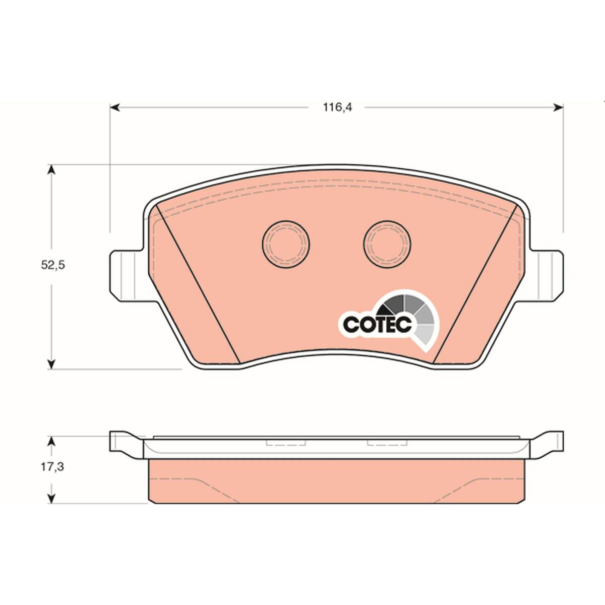 TRW Cotec Brake Pad Set Front GDB3332