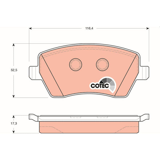 TRW Cotec Brake Pad Set Front GDB3332