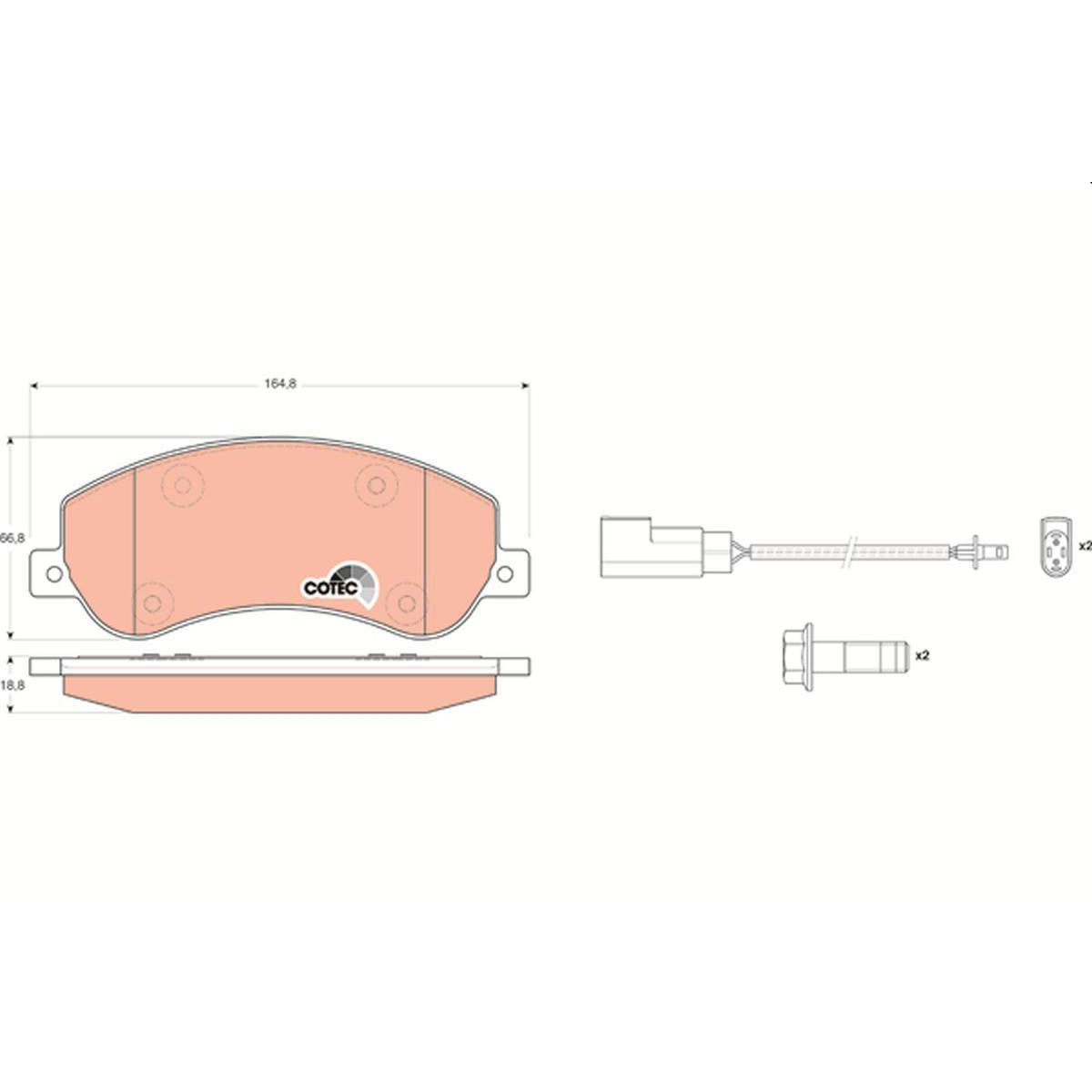 TRW Cotec Brake Pad Set Front GDB1724