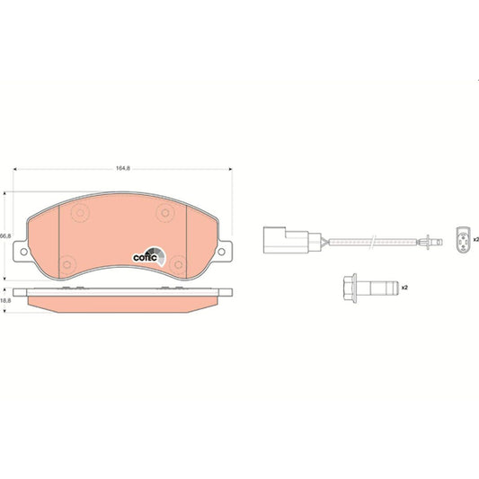 TRW Cotec Brake Pad Set Front GDB1724