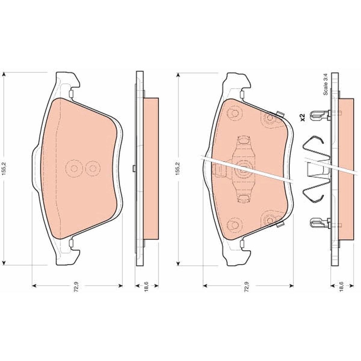 TRW Cotec Brake Pad Set GDB3400