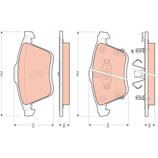 TRW Cotec Brake Pad Set GDB3400