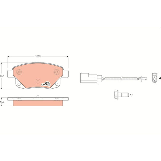 TRW Cotec Brake Pad Set Front GDB1725