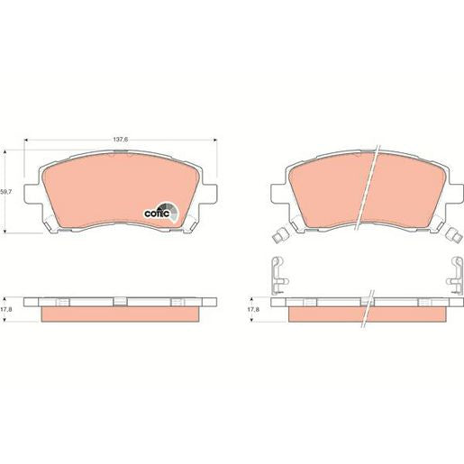 TRW DTEC Brake Pad Set Front GDB3217DT