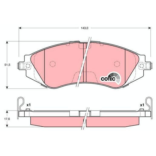 TRW DTEC Brake Pad Set Front GDB3171DT