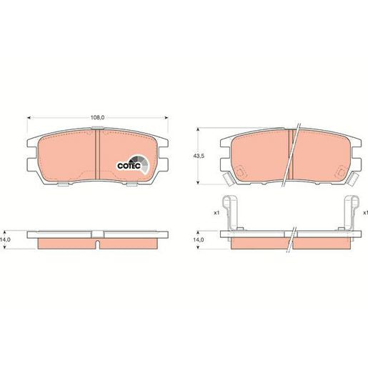 TRW DTEC Brake Pad Set Rear GDB1127DT