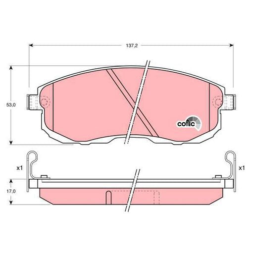 TRW DTEC Brake Pad Set Front GDB1003DT