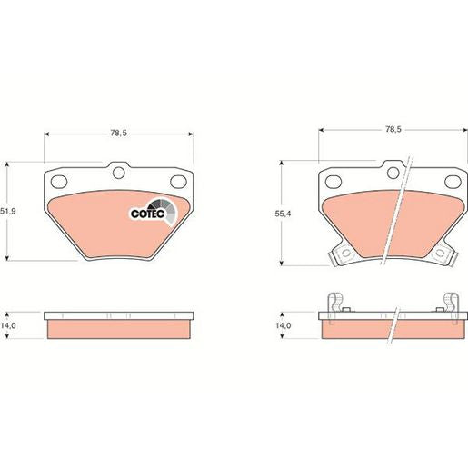 TRW DTEC Brake Pad Set Rear GDB3243DT