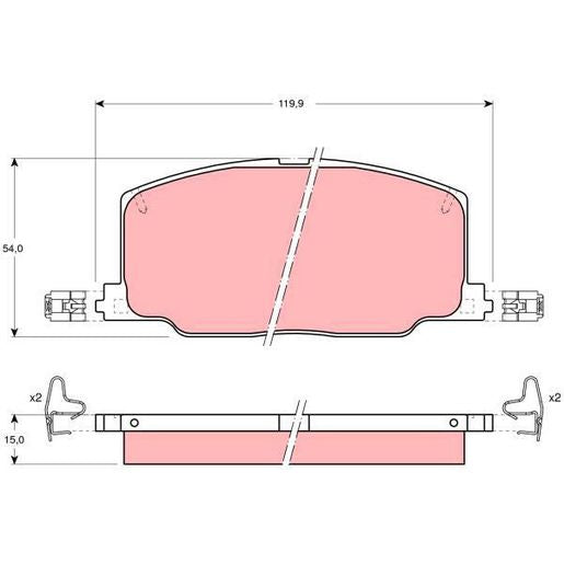 TRW DTEC Brake Pad Set Front GDB798DT