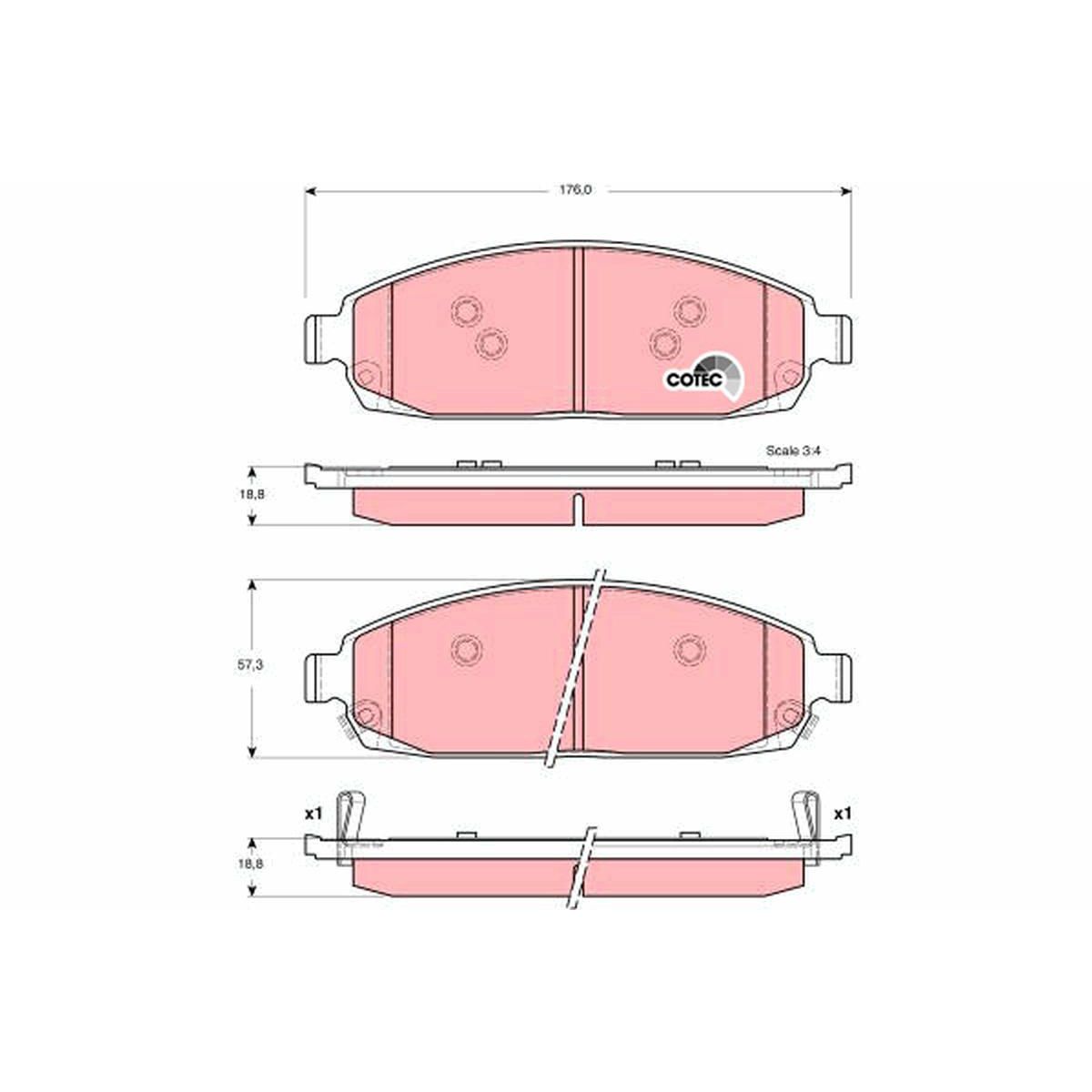 TRW Cotec Brake Pad Set GDB4136