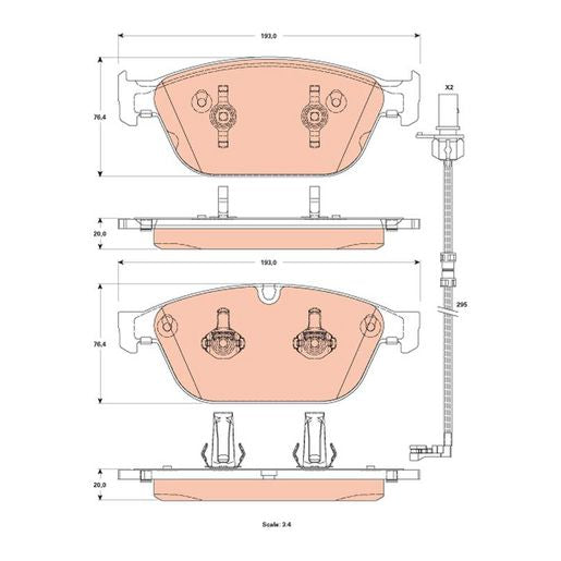 TRW Cotec Brake Pad Set GDB1884