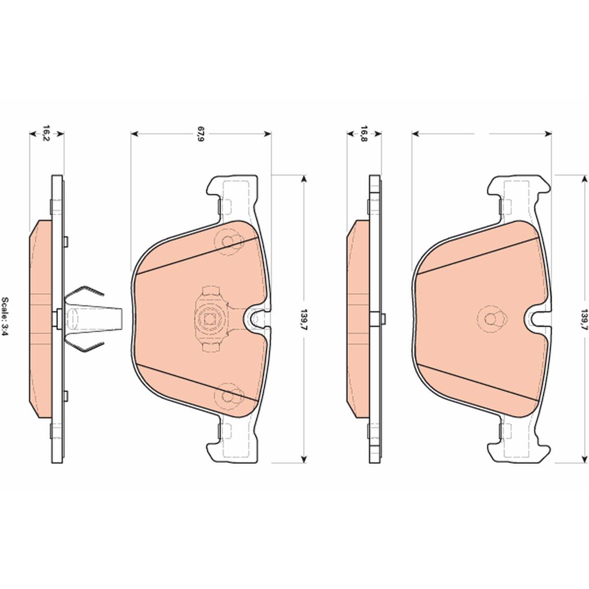 TRW Cotec Brake Pad Set Rear GDB1892