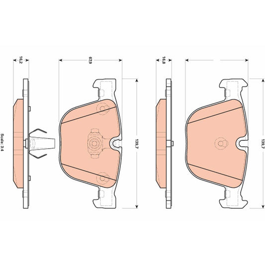 TRW Cotec Brake Pad Set Rear GDB1892
