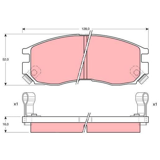 TRW DTEC Brake Pad Set Front GDB1128DT