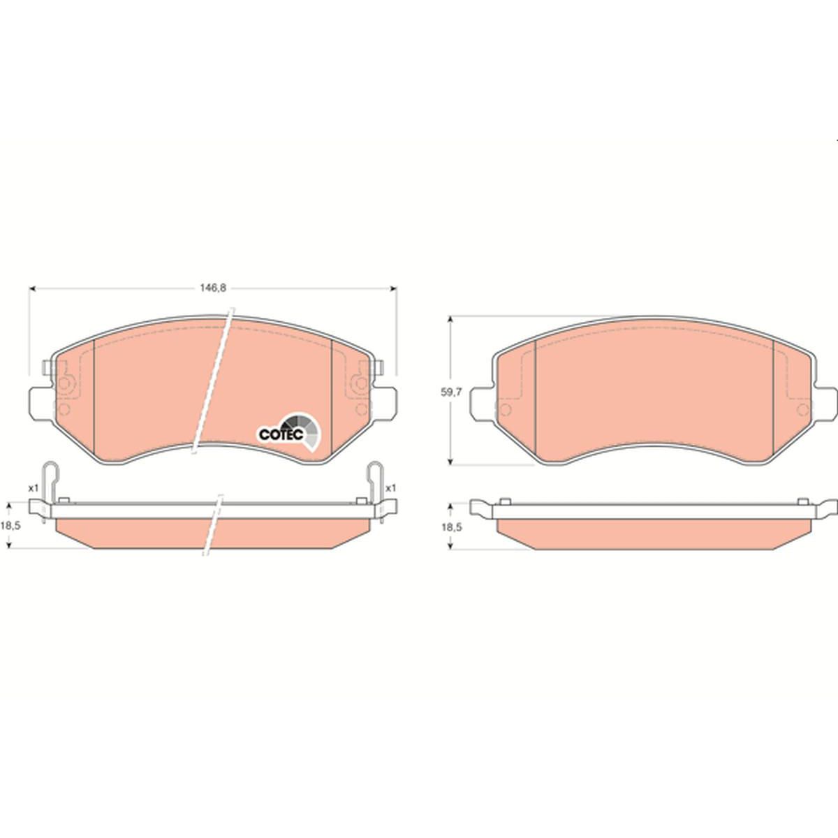 TRW Cotec Brake Pad Set GDB4126