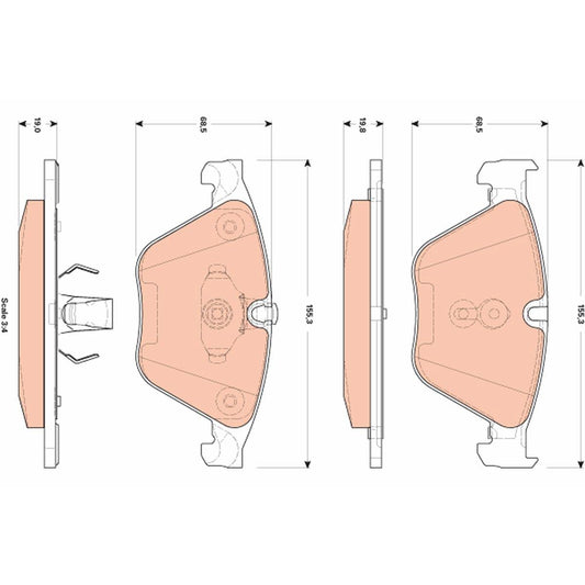 TRW Brake Pad Set GDB1854