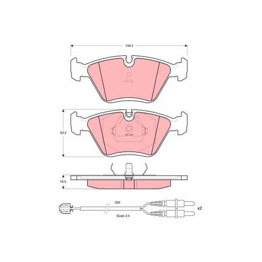 TRW Cotec Brake Pad Set Rear GDB1098